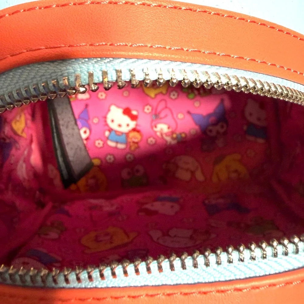 Loungefly Sanrio Hello Kitty Tiny Chum Sherpa Mini Backpack Blue Orange NEW